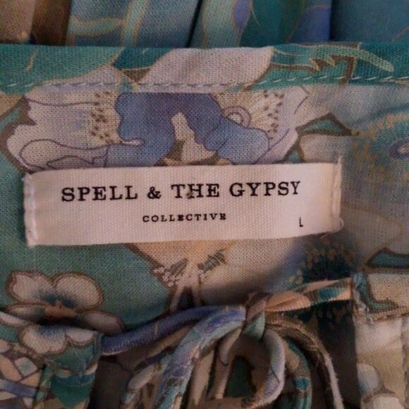 Spell & The Gypsy X Free People Turquoise Amethyst Maxi Gown Large - Picture 5 of 13